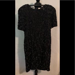 Vintage Black Sequin Cocktail/Evening/Party Dress